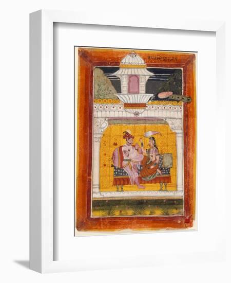 Malkos Raga, Folio from a Ragamala (Garland of Melodies)-null-Framed Art Print