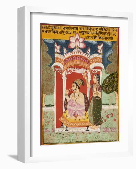 Malkos Raga, Folio from a Ragamala (Garland of Melodies)-null-Framed Art Print