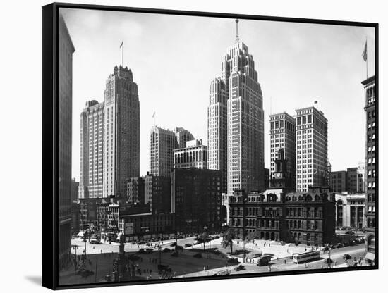 Mall Street in Detroit, Michigan-null-Framed Stretched Canvas