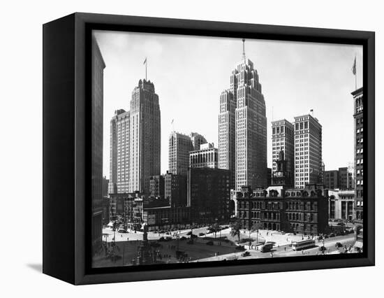Mall Street in Detroit, Michigan-null-Framed Stretched Canvas
