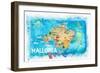 Mallorca Spain Illustrated Map with Landmarks and Highlights-M. Bleichner-Framed Art Print