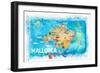 Mallorca Spain Illustrated Map with Landmarks and Highlights-M. Bleichner-Framed Art Print