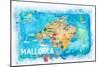Mallorca Spain Illustrated Map with Landmarks and Highlights-M. Bleichner-Mounted Art Print