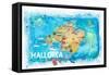 Mallorca Spain Illustrated Map with Landmarks and Highlights-M. Bleichner-Framed Stretched Canvas