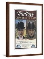 Mallory, Hats Mens Bowler, USA, 1910-null-Framed Giclee Print