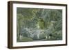 "Malmaison.Vue du pont de bois sur la rivière à la gauche du château"-Auguste Garneray-Framed Giclee Print