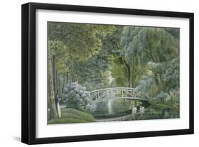 "Malmaison.Vue du pont de bois sur la rivière à la gauche du château"-Auguste Garneray-Framed Giclee Print
