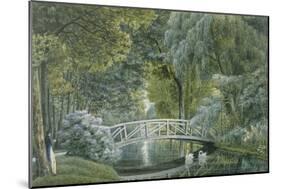 "Malmaison.Vue du pont de bois sur la rivière à la gauche du château"-Auguste Garneray-Mounted Giclee Print