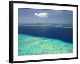 Malolo Barrier Reef and Malolo Island, Mamanuca Islands, Fiji-David Wall-Framed Photographic Print