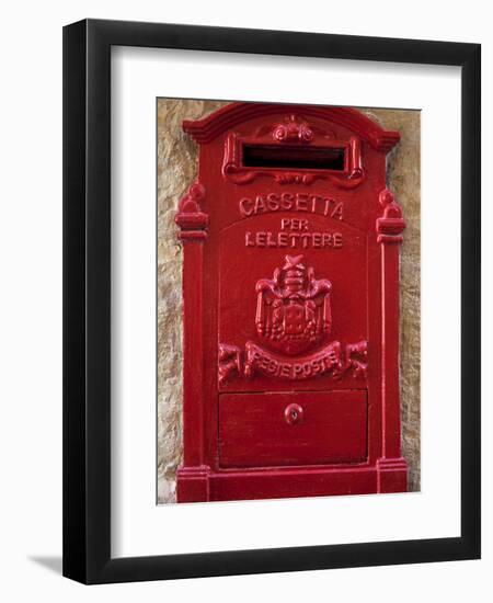 Malta, Europe, a Coloured Letter Box, Normally Found in Village or Town Cores Complimenting Colourf-Ken Scicluna-Framed Premium Photographic Print