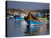 Malta, Europe, Colourful Traditional Maltese Boats known Locally as 'Luzzu' in the Village of Marsa-Ken Scicluna-Stretched Canvas