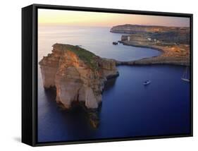 Malta, Gozo, Dwejra; 'Fungus Rock' Named So, Because of the Plant Growing on It-Ken Sciclina-Framed Stretched Canvas