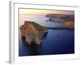 Malta, Gozo, Dwejra; 'Fungus Rock' Named So, Because of the Plant Growing on It-Ken Sciclina-Framed Photographic Print