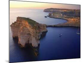 Malta, Gozo, Dwejra; 'Fungus Rock' Named So, Because of the Plant Growing on It-Ken Sciclina-Mounted Photographic Print