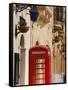 Malta, Gozo Island, Gharb, Village Square with Police Station and British Telephone Box-Walter Bibikow-Framed Stretched Canvas