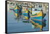 Malta, Marsaxlokk, Traditional Fishing Boats-Rob Tilley-Framed Stretched Canvas
