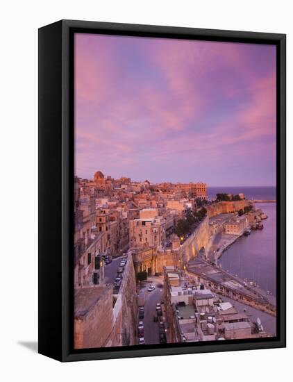 Malta, Valletta, City View from Upper Barrakka Gardens-Walter Bibikow-Framed Stretched Canvas