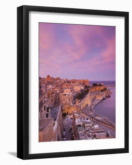 Malta, Valletta, City View from Upper Barrakka Gardens-Walter Bibikow-Framed Photographic Print