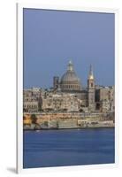 Malta, Valletta, historic skyline at Dusk-Rob Tilley-Framed Photographic Print