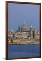 Malta, Valletta, historic skyline at Dusk-Rob Tilley-Framed Photographic Print