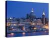 Malta, Valletta, Skyline with St; Paul's Anglican Cathedral and Carmelite Church from Sliema-Walter Bibikow-Stretched Canvas