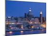 Malta, Valletta, Skyline with St; Paul's Anglican Cathedral and Carmelite Church from Sliema-Walter Bibikow-Mounted Photographic Print