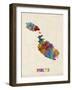 Malta Watercolor Map-Michael Tompsett-Framed Art Print