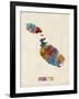 Malta Watercolor Map-Michael Tompsett-Framed Art Print