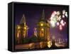 Malta, Zurrieq; During a Feast for the Patron Saint, a Firework Display-Ken Sciclina-Framed Stretched Canvas