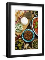 Maltese Appetizer Gbejniet, Capers, Tomatoes, Olives, Maltese Cuisine, Malta-Nico Tondini-Framed Photographic Print