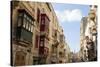 Maltese Balconies in the Old Town, Valletta, Malta, Europe-Eleanor Scriven-Stretched Canvas