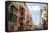 Maltese Balconies in the Old Town, Valletta, Malta, Europe-Eleanor Scriven-Framed Stretched Canvas