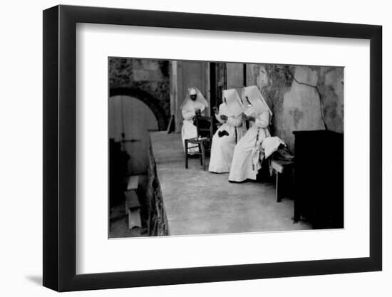 Maltese Cross Hospital. Nurses Nuns in a Moment of Relax-null-Framed Photographic Print
