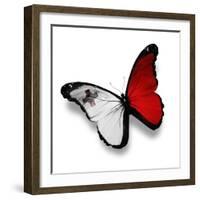 Maltese Flag Butterfly, Isolated On White-suns_luck-Framed Premium Giclee Print