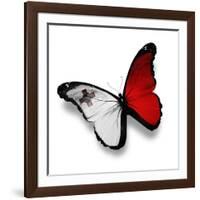 Maltese Flag Butterfly, Isolated On White-suns_luck-Framed Art Print