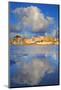Maltese Islands, Gozo, Southern Europe. Sea Clouds and Houses in Marsalforn.-Ken Scicluna-Mounted Photographic Print