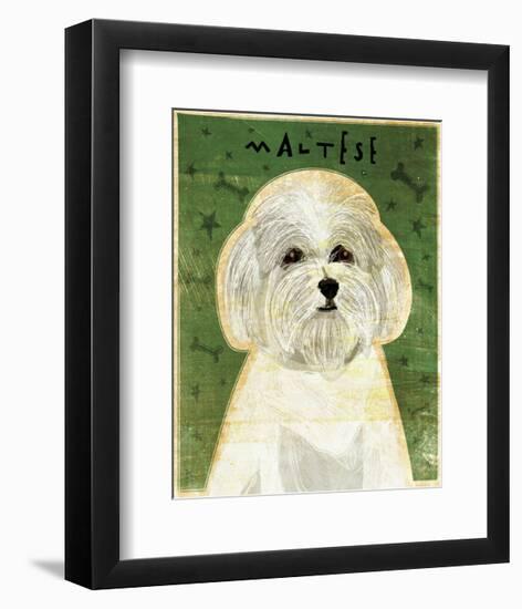 Maltese-John W^ Golden-Framed Art Print