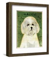 Maltese-John W^ Golden-Framed Art Print