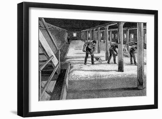 Malting Floor in an American Brewery, 1885-null-Framed Premium Giclee Print