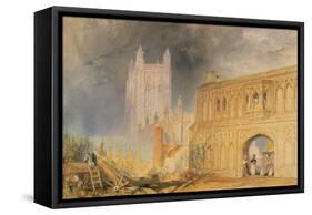 Malvern Abbey and Gate, Worcestershire, C.1830-J. M. W. Turner-Framed Stretched Canvas