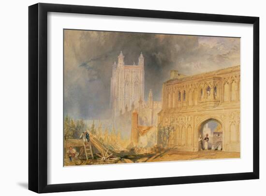 Malvern Abbey and Gate, Worcestershire, C.1830-J. M. W. Turner-Framed Giclee Print