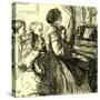 Mama at the Piano U.S.A. Teaching Little Songs to Little Ones Who are to Sing Them 1866 United Stat-null-Stretched Canvas