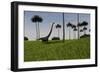 Mamenchisaurus Walking across a Grassy Field-null-Framed Art Print