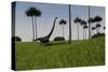 Mamenchisaurus Walking across a Grassy Field-null-Stretched Canvas