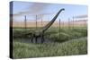 Mamenchisaurus Walking Through Wetlands-Stocktrek Images-Stretched Canvas