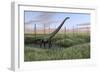 Mamenchisaurus Walking Through Wetlands-Stocktrek Images-Framed Art Print