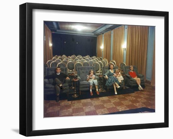 Mamie Eisenhower in White House with Grandchildren Barbara Ann, Mary Jean, Susie and David-Ed Clark-Framed Photographic Print