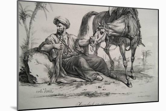 Mamluk Resting-Antoine Charles Horace Vernet-Mounted Art Print