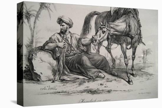 Mamluk Resting-Antoine Charles Horace Vernet-Stretched Canvas