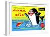 Mammal of the Seas: Whale Chasing Fish-null-Framed Premium Giclee Print